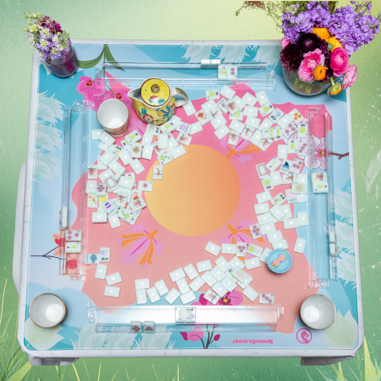 Mahjong Mat Blossom Breeze– Where Calm Meets Color